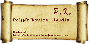Polyákovics Klaudia névjegykártya