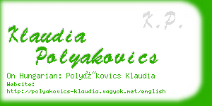 klaudia polyakovics business card